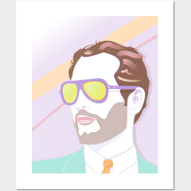 Pastel Paul Newman Sunglasses Art Deco Wall Art by di-age7